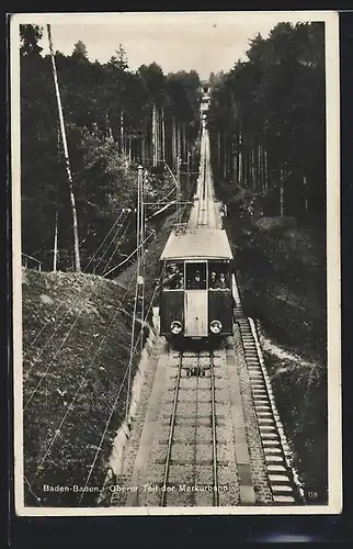 AK Baden-Baden, Oberer Teil der Merkurbahn, Bergbahn