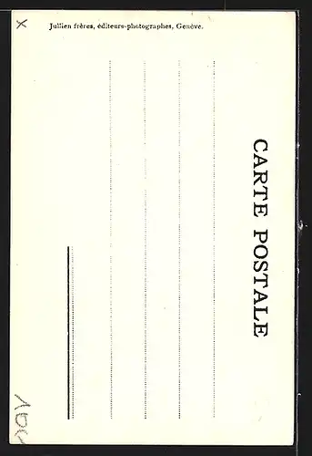 AK Glion, Chemin de Fer de Territet, an der Strecke der Bergbahn