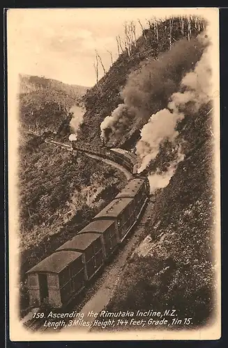 AK Ascending the Rimutaka Incline, Bergbahn