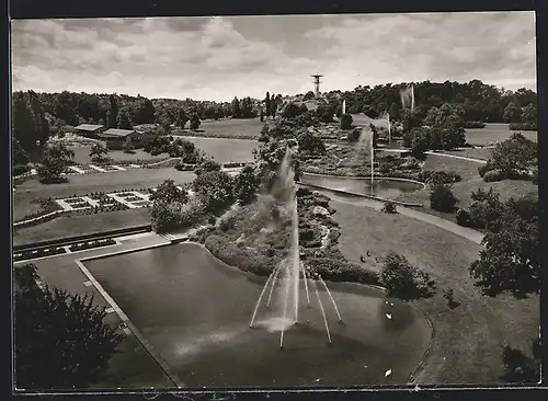 AK Stuttgart, Wasseranlage im Höhenpark Killesberg