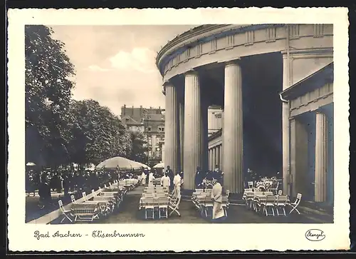 AK Bad Aachen, Gäste am Elisenbrunnen