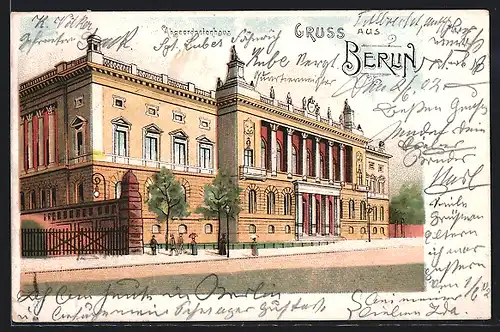 Lithographie Berlin, Abgeordnetenhaus in der Prinz Albrecht-Strasse