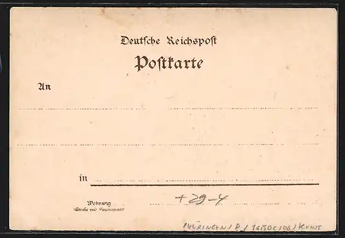 Holzbrand-Imitations-AK Erfurt, Blick vom Dammchen