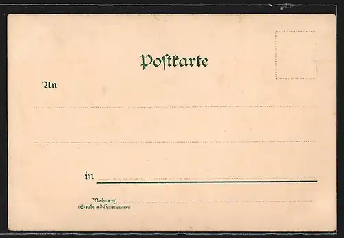 Lithographie Hannover, Am Schiffgraben, Das Krieger-Denkmal