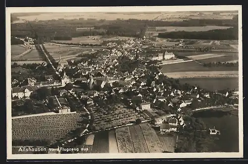 AK Altshausen, Ortsansicht vom Flugzeug aus