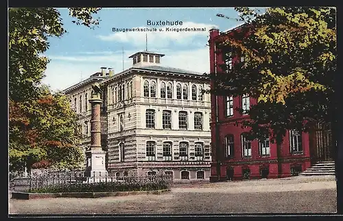 AK Buxtehude, Baugewerkschule und Kriegerdenkmal
