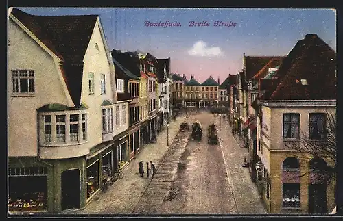 AK Buxtehude, Breite Strasse aus der Vogelschau