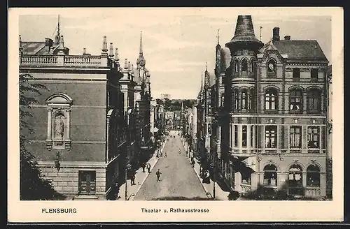 AK Flensburg, Theater und Rathausstrasse