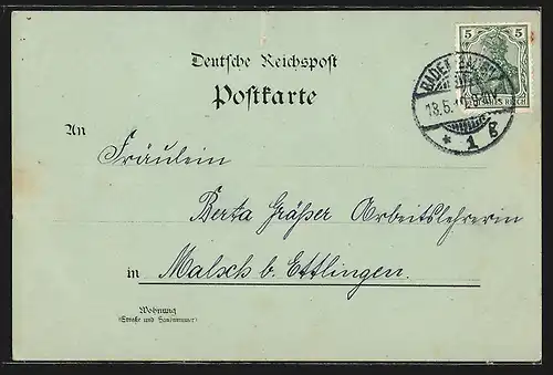 Lithographie Baden-Baden, Kloster-Institut der Frauen vom Heiligen Grab