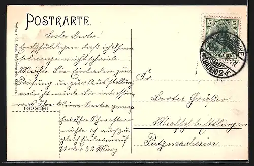 AK Karlsruhe i. B., Luisenschule, Schülerinnen am Fenster