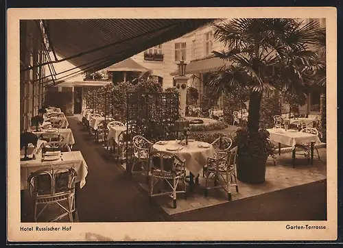 AK Berlin, Hotel Russischer Hof, Georgenstr. 21-22, Garten-Terrasse