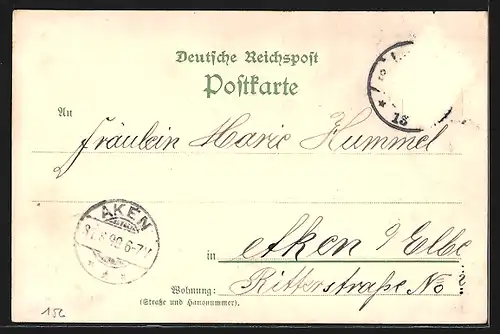 Lithographie Leipzig, Reichsgericht und Bismarck-Denkmal