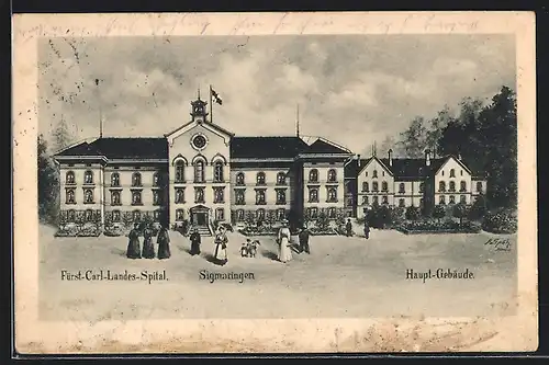 AK Sigmaringen, Fürst-Carl-Landes-Spital, Haupt-Gebäude
