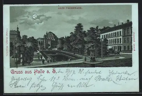 Mondschein-Lithographie Halle a. S., Alte Promenade