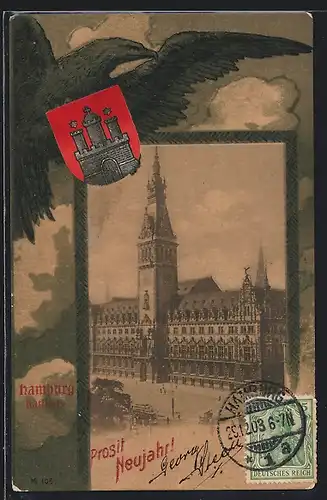 AK Hamburg, Rathaus, Stadtwappen