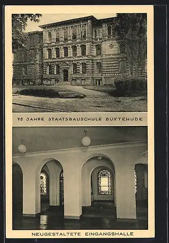 AK Buxtehude, 75 Jahre Staatsbauschule, neugestaltete Eingangshalle, Innenansicht
