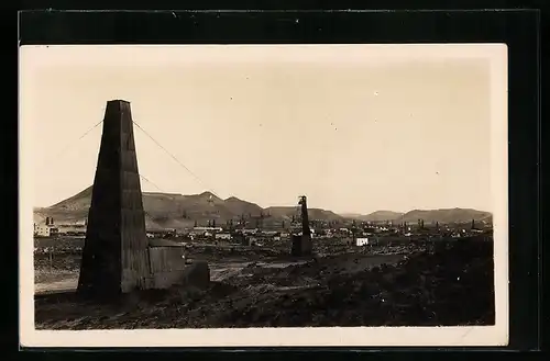 AK Argentinien, Erdöl-Feld mit Bohrtürmen