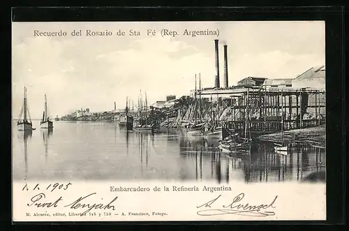 AK Rosario de Sta. Fé, Embarcadero de la Refineria Argentina