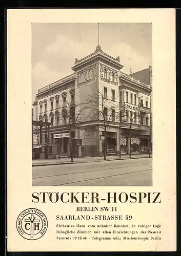 AK Berlin-Kreuzberg, Stöcker-Hospiz, Saarland-Strasse 59