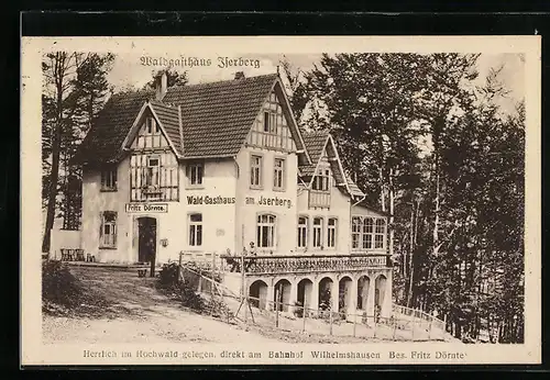 AK Wilhelmshausen, Wald-Gasthaus Iserberg Fritz Dörnte im Hochwald