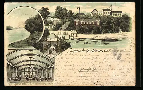 Lithographie Berlin-Zehlendorf, Restaurant Schloss Schlachtensee