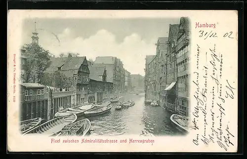 AK Alt-Hamburg, Fleet zwischen Admiralitätsstrasse und Herrengraben