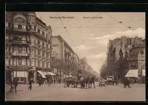 AK Hamburg-Barmbeck, Hamburgerstrasse mit Bäckerei & Konditorei