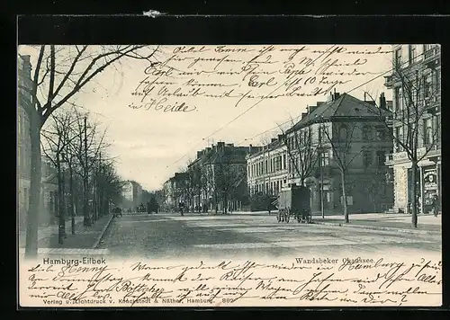 AK Hamburg-Eilbek, Wandsbeker Schaussee mit Geschäft