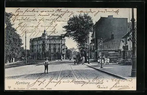 AK Hamburg-Eppendorf, Blick in die Eppendorferlandstrasse