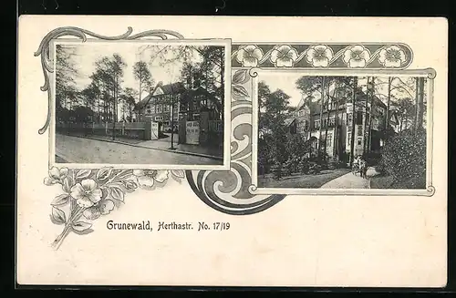 AK Berlin-Grunewald, Villa in der Herthastrasse 17-19