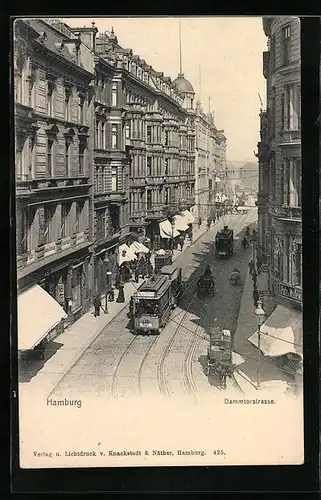 AK Hamburg-Neustadt, Strassenbahn in der Dammtorstrasse