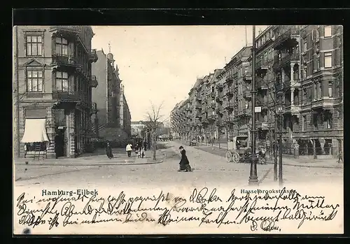 AK Hamburg-Eilbek, Ortspartie an der Hasselbrookstrasse