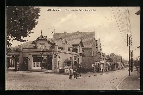 AK Hamburg-Altrahlstedt, Bachstrasse, Ecke Bahnhofstrasse