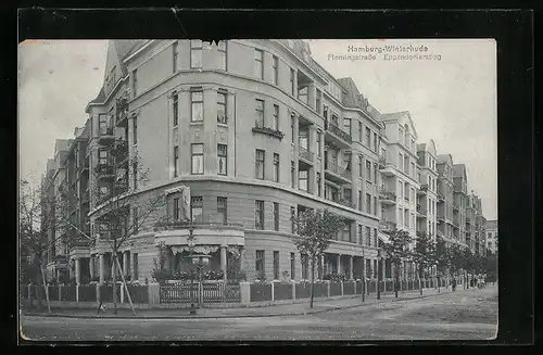 AK Hamburg-Winterhude, Flemingstrasse, Ecke Eppendorferstieg