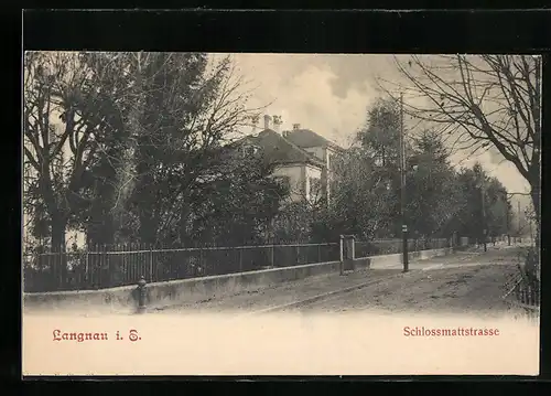 AK Langnau i. E., Ortspartie mit der Schlossmattstrasse