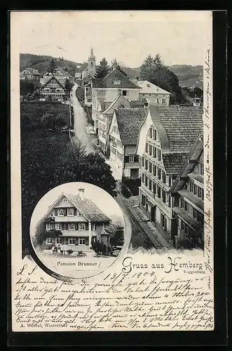 AK Hemberg, Ortsansicht, Pension Brunner