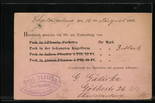 AK Berlin, Packetfahrkarte, Private Stadtpost