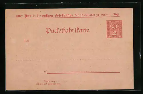 AK Berlin, Packetfahrkarte, Private Stadtpost