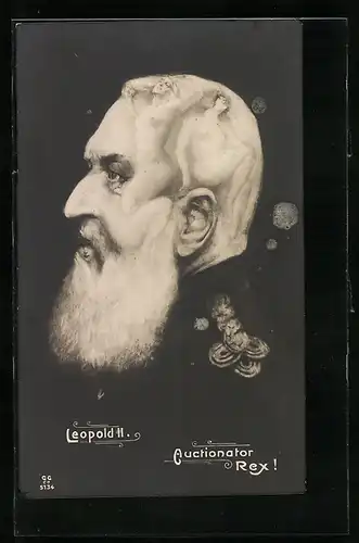 AK König Leopold II. von Belgien, Gesicht aus nackten Frauenkörpern gebildet