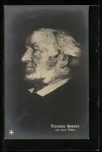 AK Musiker Richard Wagner geformt aus seinen Helden, Metamorphose
