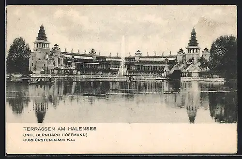 AK Berlin-Halensee, Terrassen am Halensee, Kurfürstendamm 124a