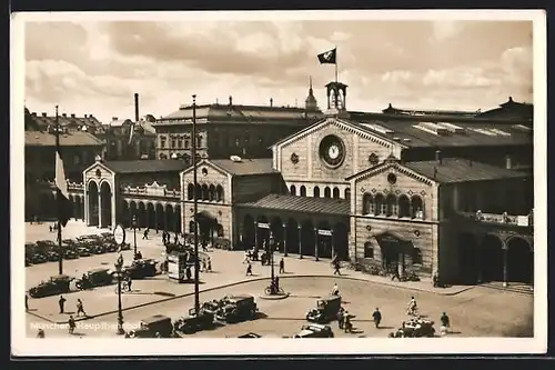 AK München, Der Hauptbahnhof mit 