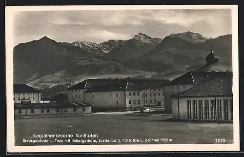 AK Sonthofen, Karpathenkaserne, Stabsgebäude u. Turm im Imbergerhorn, Breitenberg und Rotspitze