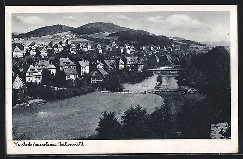 AK Meschede /Sauerland, Teilansicht der Ortschaft