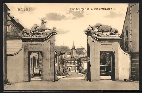 AK Arnsberg / Westf., Hirschbergertor und Klosterstrasse