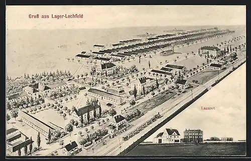 AK Lechfeld /Truppenlager, Gesamtansicht, Lazaret