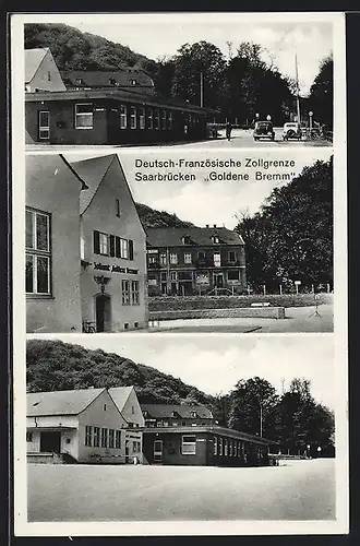 AK Saarbrücken, Deutsch-Französische Zollgrenze, Zollamt Goldene Bremm, Reichsadler mit 