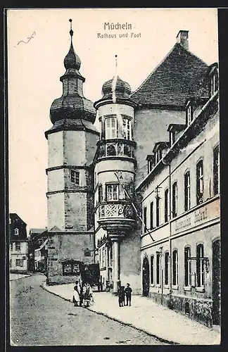 AK Mücheln / Geiseltal, Rathaus und Post