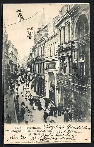 AK Cöln, Hohestrasse mit Passanten