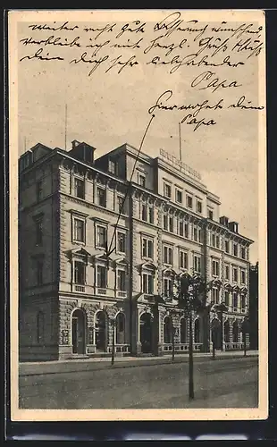 AK Augsburg, Hotel Drei Kronen, Bes. Josef Baur